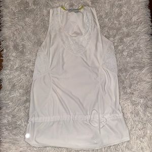 Athleta White Lace Sleeveless Top